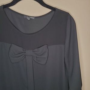 Sheer blouse with bow